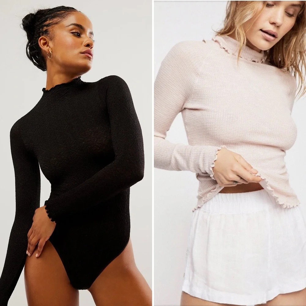 Bundle of Intimately Free People Mock Neck Long Sleeve Top & Bodysuit XS/S